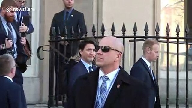 Canadian Prime Minister Justin Trudeau makes his way to NATO summit in London