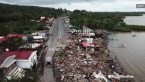 Aerial footage shows extensive damage in wake of Typhoon Kammuri