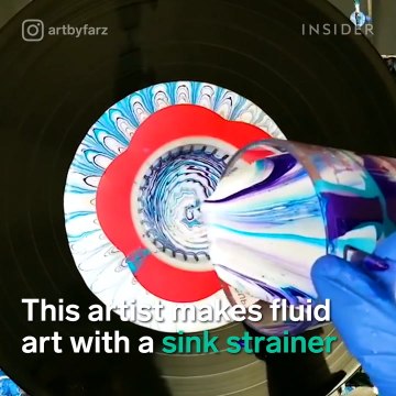 This artist makes fluid art with a sink strainer