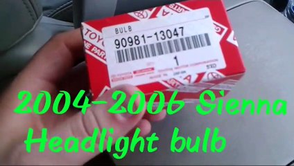 2004-2006 Sienna headlight bulb