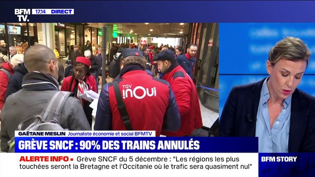 Story 1 : La SNCF prévoit d'annuler 90% des trains le jeudi 5 décembre - 03/12