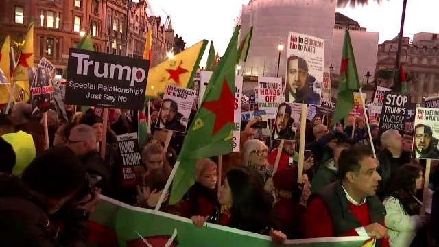 NHS protesters demonstrate against Trump