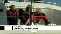 Nach 20 Tagen auf See: Greta Thunberg läuft in Lissabon ein