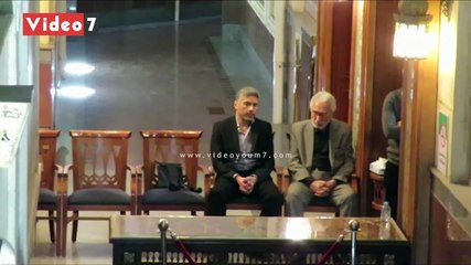 عمرو سعد ونبيل الحلفاوي في عزاء زوجة عبد الرحمن أبو زهرة