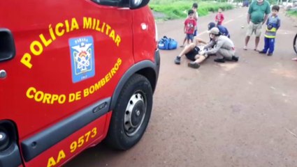 Download Video: Jovem de 27 anos sofre queda de bicicleta ao atropelar cachorro no Cascavel Velho