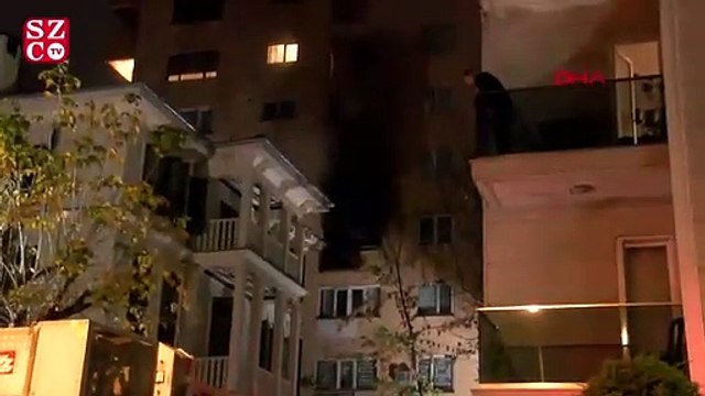 Kadıköy’de 8 katlı binada yangın paniği