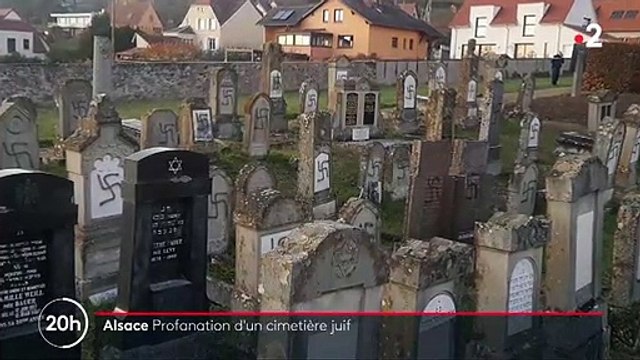 Les images insupportables et écoeurantes des croix gammées découvertes hier sur 107 tombes du cimetière juif de Westhoffen, non loin de Strasbourg