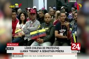 Venezuela: líder chilena de protestas llama ‘tirano’ a Sebastián Piñera