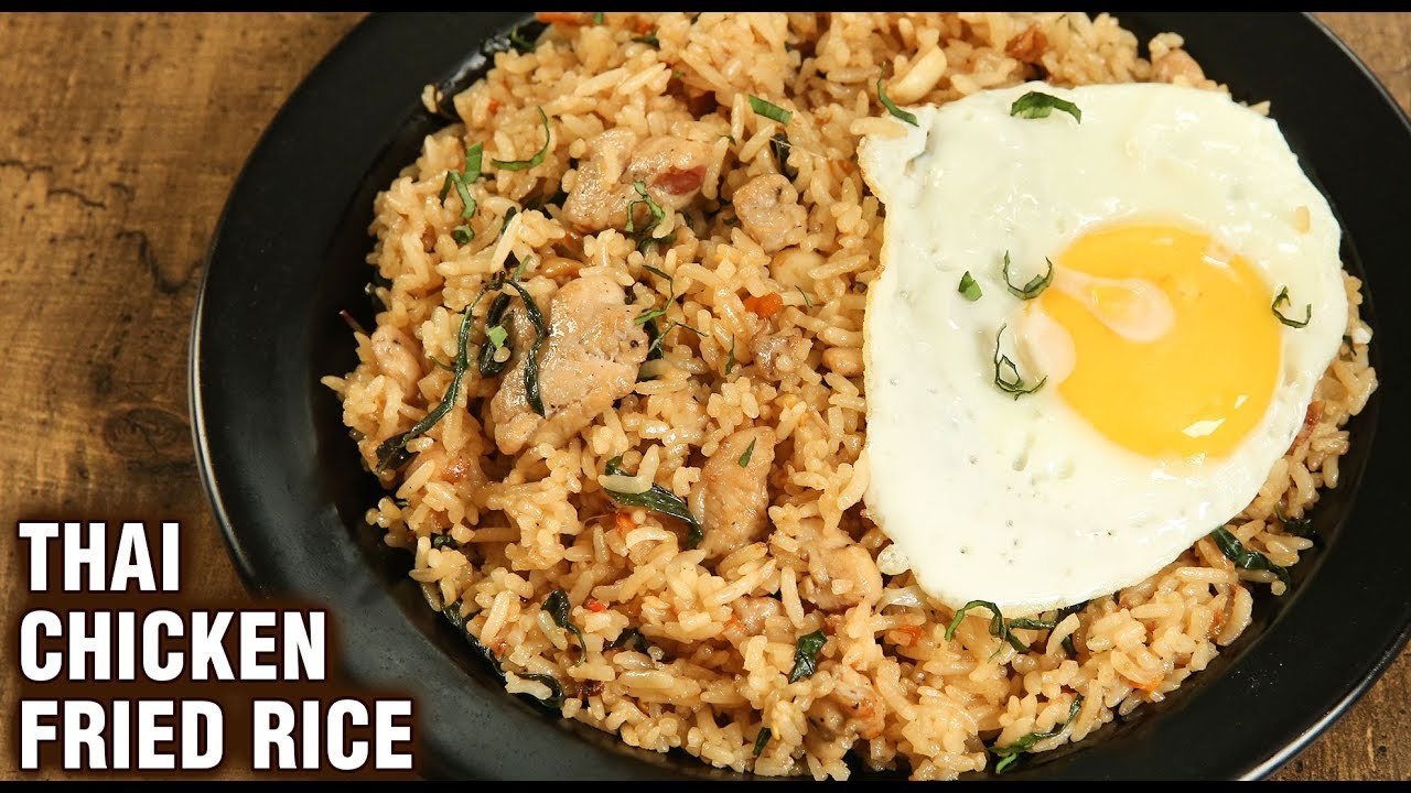 Spicy Thai Chicken Fried Rice | Hot Thai Fried...
