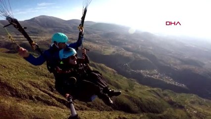 Ortopedik engelli ilker'in uçma hayali gerçek oldu