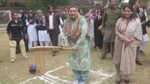 Firdous Ashiq Awan playing Cricket batting and bowling