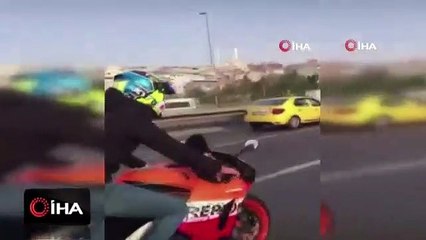 Haliç Köprüsü'nde tek teker terörü kamerada