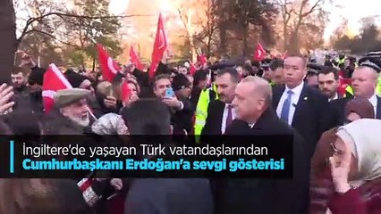 İngiltere'de yaşayan Türk vatandaşlarından Cumhurbaşkanı Erdoğan'a sevgi gösterisi