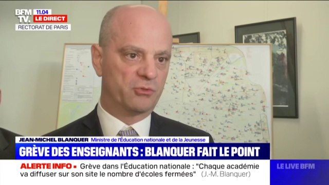 Jean-Michel Blanquer: Ce n'est pas normal que seules 3 écoles sur 652 puissent accueillir des élèves à Paris ce jeudi