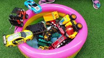 Cars Toys for Kids Learn Car Names With Toys Sliding Into Water Pool 2019