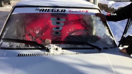 Karlıova’da karla birlikte soğuk hava da etkili oldu