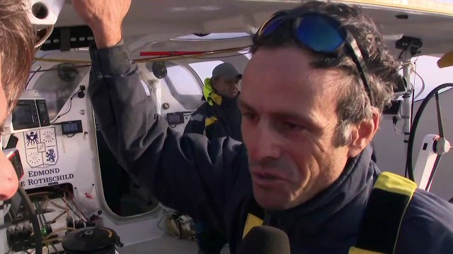 Arrivée Brest Atlantiques Victoire de Franck Cammas et Charles Caudrelier