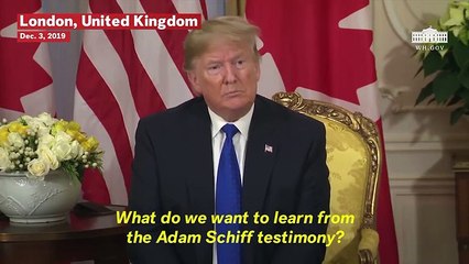 Télécharger la video: Donald Trump Says Adam Schiff Is 'Deranged Human Being' At NATO Summit Meeting