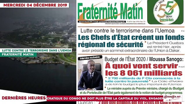 TITROLOGUE DU 04 DECEMBRE 2019 / Affaire CEI ,modification de la constitution: Guikahué répond aux contre-vérités du président de la république