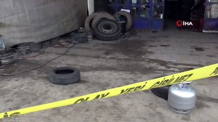 Tamir ettiği kamyon lastiği patlayınca yaralandı