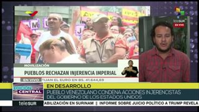 Pueblo venezolano marcha contra intentos injerencistas de EEUU