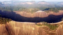 Beautiful drone footage shows incredible landform at scenic spot in south China