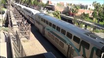 Railfanning ATSF Depot San Diego- One Amtrak, one Coaster in and out