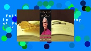 Full E-book  Treasure in Clay: The Autobiography of Fulton J. Sheen  For Kindle