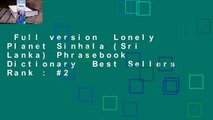 Full version  Lonely Planet Sinhala (Sri Lanka) Phrasebook  Dictionary  Best Sellers Rank : #2