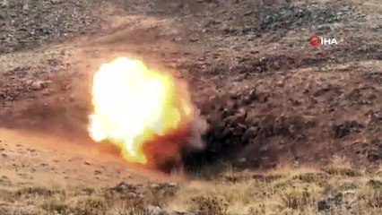 Kıran Operasyonu'nda ele geçirilen mühimmat böyle imha edildi