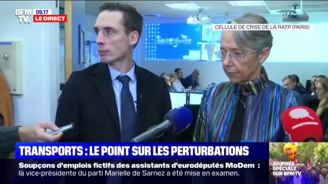 Grève: Élisabeth Borne ne pense pas qu'il y aura une amélioration sensible demain dans les transports
