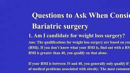 Questions for Bariatric Surgeon - Sanjay Choudhary Koda International Hospital