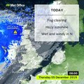 Met Office weather forecast for Thursday December 5, 2019