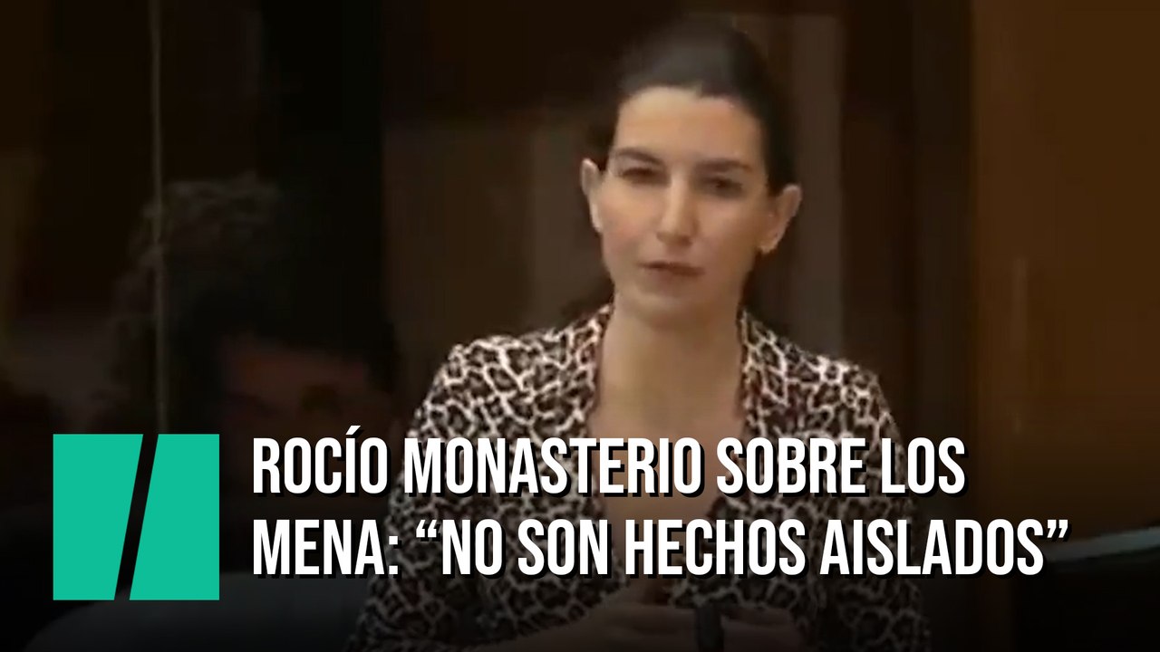 Rocío Monasterio habla sobre los MENA en la Asamblea de Madrid