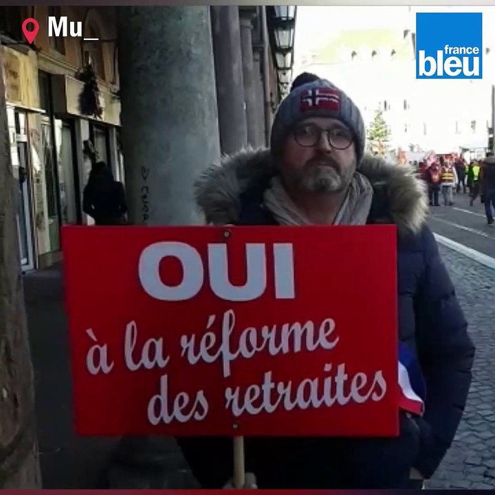 A Mulhouse, le maire de Kaysersberg manifeste POUR la réforme des retraites
