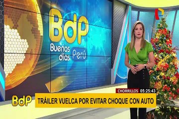 Chorrillos: tráiler termina volcado por evitar choque con auto
