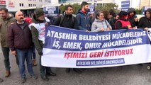 Ataşehir belediyesi önünde işçilerden eylem