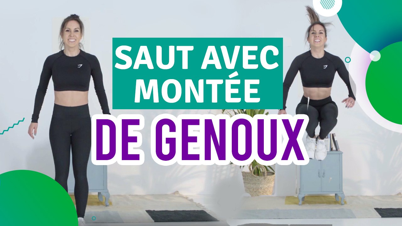 Saut avec montée de genoux - Santé Physique
