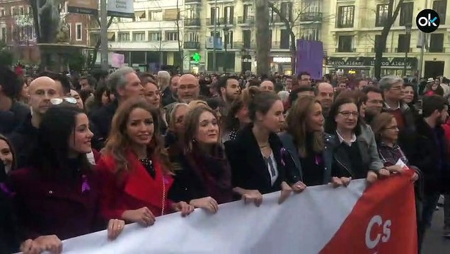 Insultos y agresiones a Ciudadanos y la Prensa en la manifestación feminista del 8M