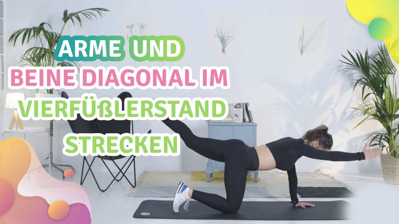 Arme und Beine diagonal im Vierfüßlerstand strecken -  Besser gesund Leben