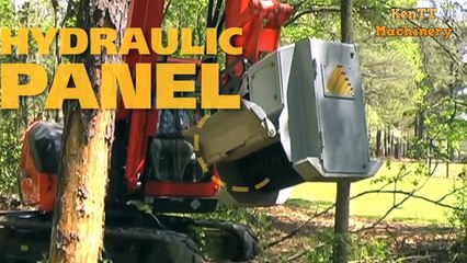 Modern Fast Tree Stump Clearing Machine Working - Equipment Excavator Stump Chipping