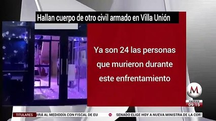 Hallan cuerpo de otro civil armado en Villa Unión; sube a 24 cifra de muertos
