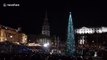 London's 'most ridiculed' Christmas tree is switched on in Trafalgar Square