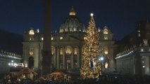 El Vaticano inaugura su Belén y enciende su árbol de Navidad