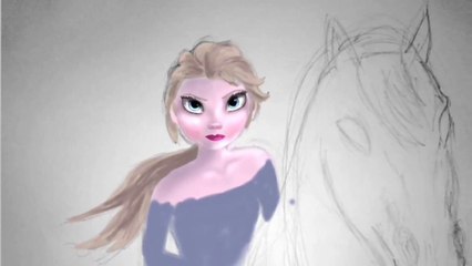 frozen 2 Elsa speed paint step by step