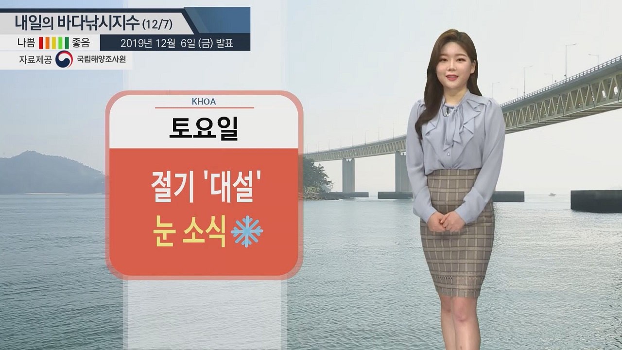 [내일의 바다낚시지수] 12월 7일 토요일 절기 '대설'눈 소식 / YTN