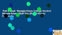 Full E-book  Recipes Every College Student Should Know (Stuff You Should Know)  For Kindle