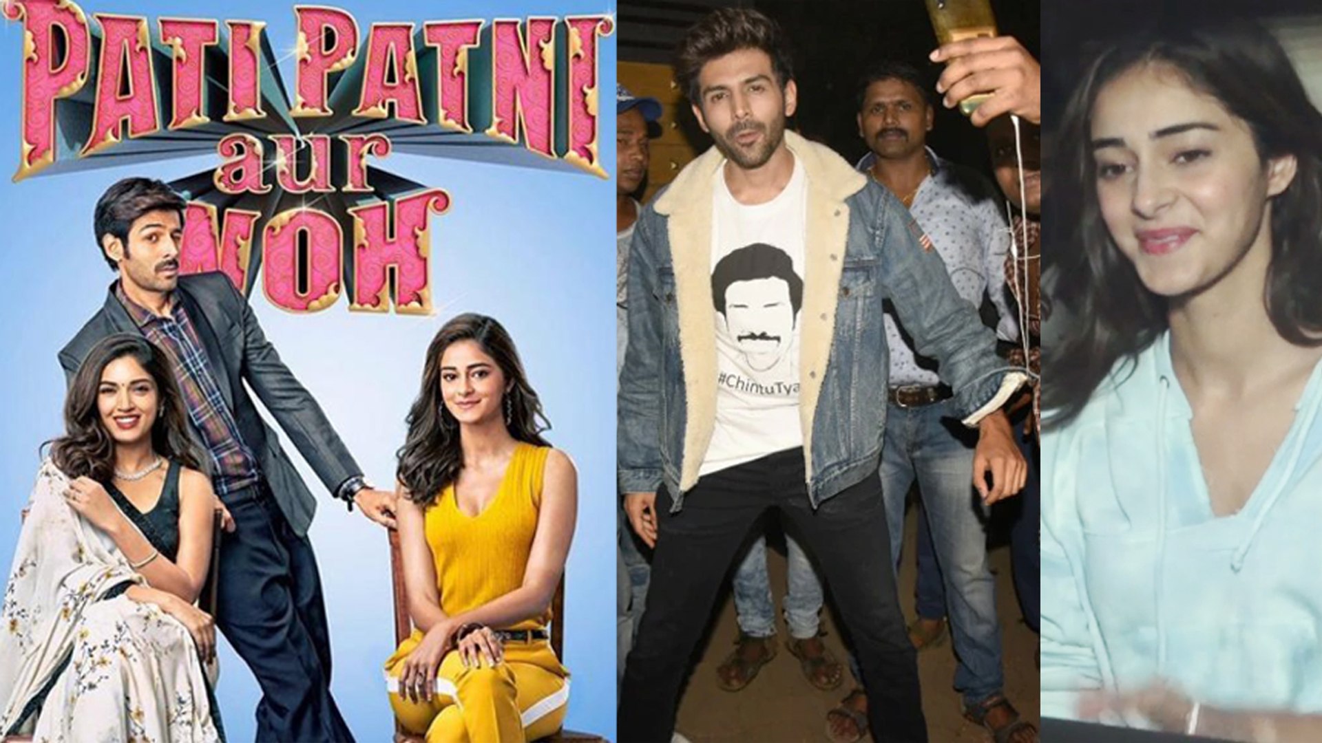 Pati Patni Aur Wo Movie Screening Kartik Aryan and Ananya Pandey Look Boldsky