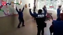Polisin, down sendromlu öğrenciyle zeybek oynaması ilgi çekti