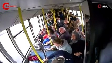 Halk otobüsünde dehşet anları!
